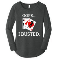 Oops I Busted Blackjack Sexy Queen Of Hearts Women's Perfect Tri Tunic Long Sleeve Shirt