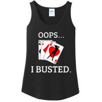 Oops I Busted Blackjack Sexy Queen Of Hearts Ladies Essential Tank