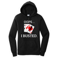 Oops I Busted Blackjack Sexy Queen Of Hearts Women's Pullover Hoodie