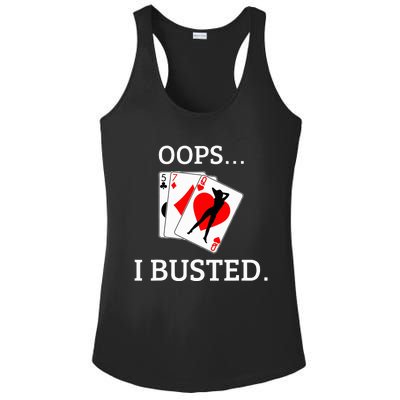 Oops I Busted Blackjack Sexy Queen Of Hearts Ladies PosiCharge Competitor Racerback Tank