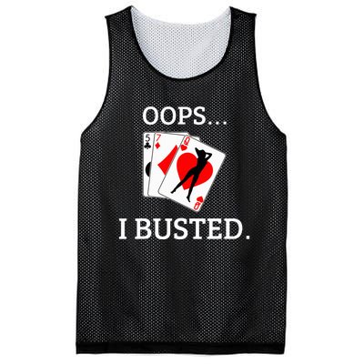 Oops I Busted Blackjack Sexy Queen Of Hearts Mesh Reversible Basketball Jersey Tank