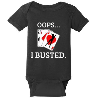 Oops I Busted Blackjack Sexy Queen Of Hearts Baby Bodysuit