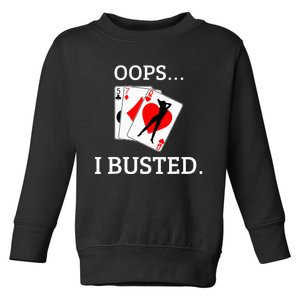 Oops I Busted Blackjack Sexy Queen Of Hearts Toddler Sweatshirt