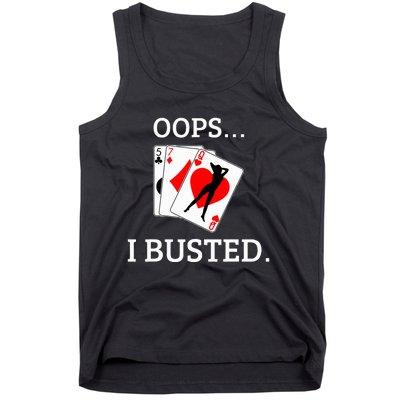 Oops I Busted Blackjack Sexy Queen Of Hearts Tank Top