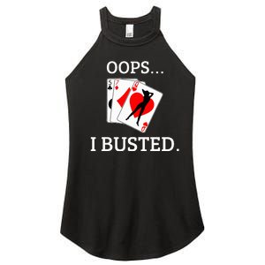 Oops I Busted Blackjack Sexy Queen Of Hearts Women's Perfect Tri Rocker Tank