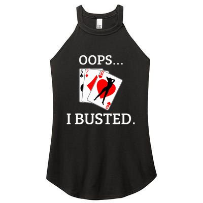 Oops I Busted Blackjack Sexy Queen Of Hearts Women's Perfect Tri Rocker Tank