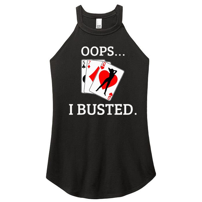 Oops I Busted Blackjack Sexy Queen Of Hearts Women's Perfect Tri Rocker Tank