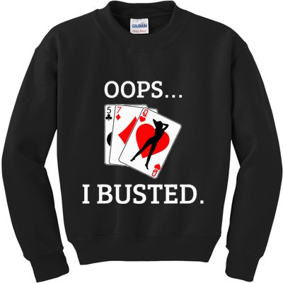 Oops I Busted Blackjack Sexy Queen Of Hearts Kids Sweatshirt