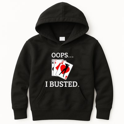 Oops I Busted Blackjack Sexy Queen Of Hearts Kids Hoodie
