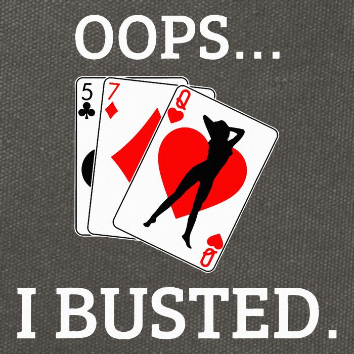 Oops I Busted Blackjack Sexy Queen Of Hearts Cotton Canvas Backpack