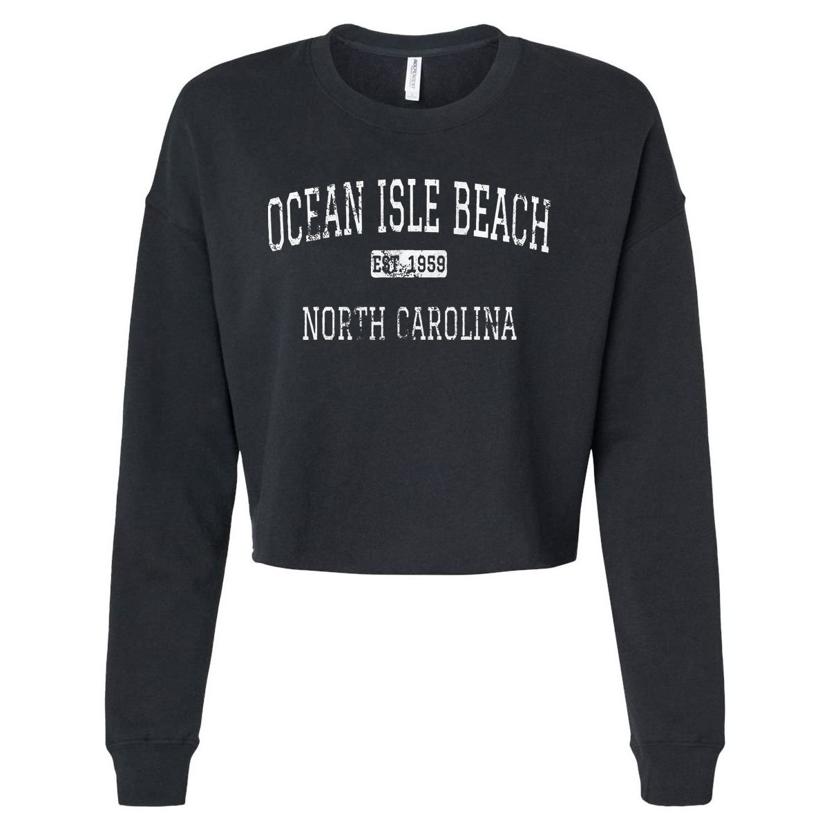 Ocean Isle Beach North Carolina Nc Vintage Cropped Pullover Crew