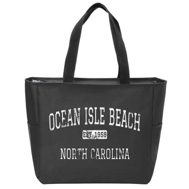 Ocean Isle Beach North Carolina Nc Vintage Zip Tote Bag
