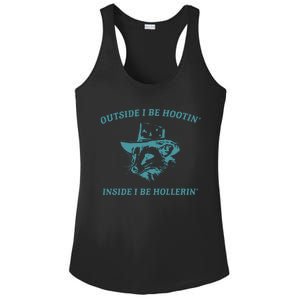 Outside I Be Hootin Raccoon Ladies PosiCharge Competitor Racerback Tank