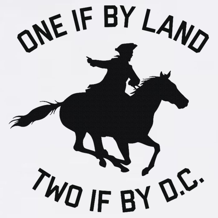 One If By Land, Two If By D.c. Paul Revere Tyranny Warning Flat Bill Trucker Hat