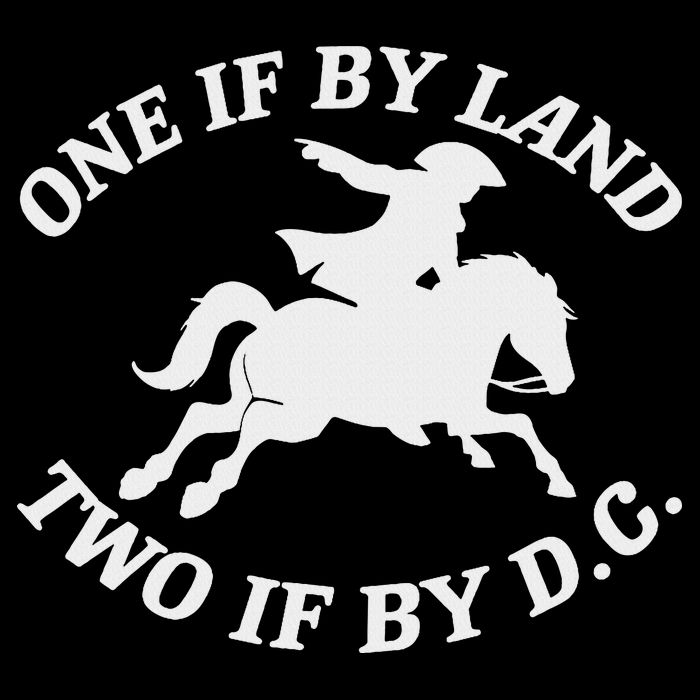 One If By Land, Two If By D.c. Paul Revere Tyranny Warning Full-Length Apron With Pockets