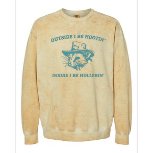 Outside I Be Hootin Raccoon Colorblast Crewneck Sweatshirt