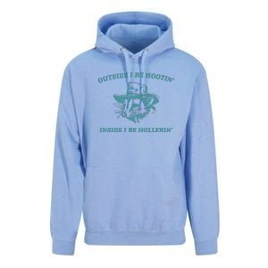 Outside I Be Hootin Raccoon Unisex Surf Hoodie