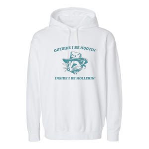 Outside I Be Hootin Raccoon Garment-Dyed Fleece Hoodie