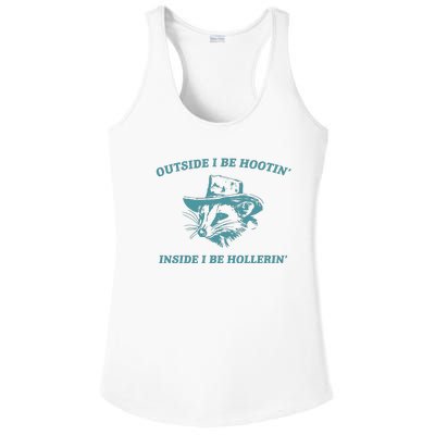 Outside I Be Hootin Raccoon Ladies PosiCharge Competitor Racerback Tank