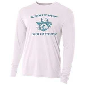 Outside I Be Hootin Raccoon Cooling Performance Long Sleeve Crew