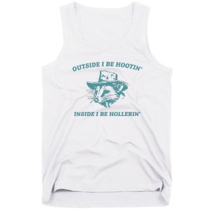 Outside I Be Hootin Raccoon Tank Top