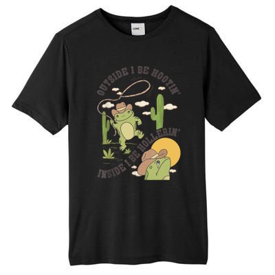 Outside I Be Hootin Inside I Be Hollerins Frog Tall Fusion ChromaSoft Performance T-Shirt