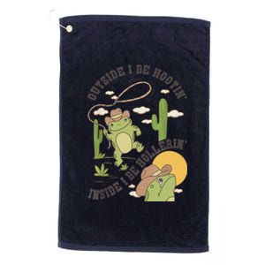 Outside I Be Hootin Inside I Be Hollerins Frog Platinum Collection Golf Towel