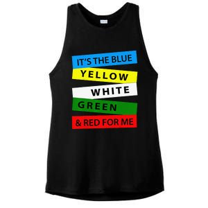 OES It's Blue Yellow White Green Red For Me Mother's Day Ladies PosiCharge Tri-Blend Wicking Tank