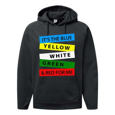 OES It's Blue Yellow White Green Red For Me Mother's Day Performance Fleece Hoodie