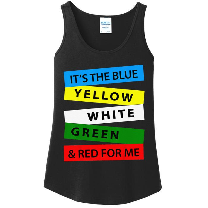 OES It's Blue Yellow White Green Red For Me Mother's Day Ladies Essential Tank