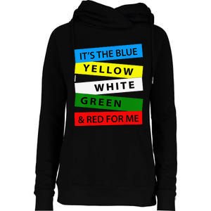 OES It's Blue Yellow White Green Red For Me Mother's Day Womens Funnel Neck Pullover Hood