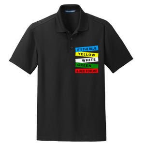 OES It's Blue Yellow White Green Red For Me Mother's Day Dry Zone Grid Polo