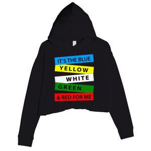 OES It's Blue Yellow White Green Red For Me Mother's Day Crop Fleece Hoodie