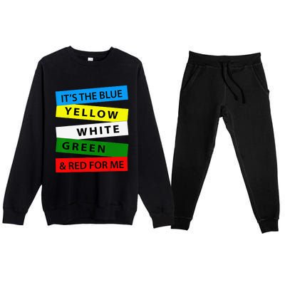 OES It's Blue Yellow White Green Red For Me Mother's Day Premium Crewneck Sweatsuit Set