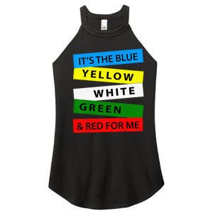 OES It's Blue Yellow White Green Red For Me Mother's Day Women's Perfect Tri Rocker Tank