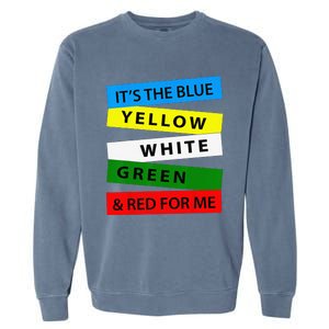 OES It's Blue Yellow White Green Red For Me Mother's Day Garment-Dyed Sweatshirt