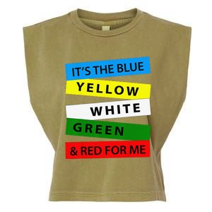 OES It's Blue Yellow White Green Red For Me Mother's Day Garment-Dyed Women's Muscle Tee