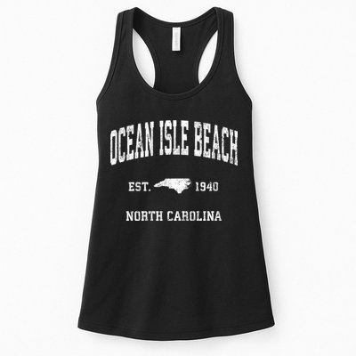 Ocean Isle Beach North Carolina Nc Vintage Athletic Sports Womens Tank Top
