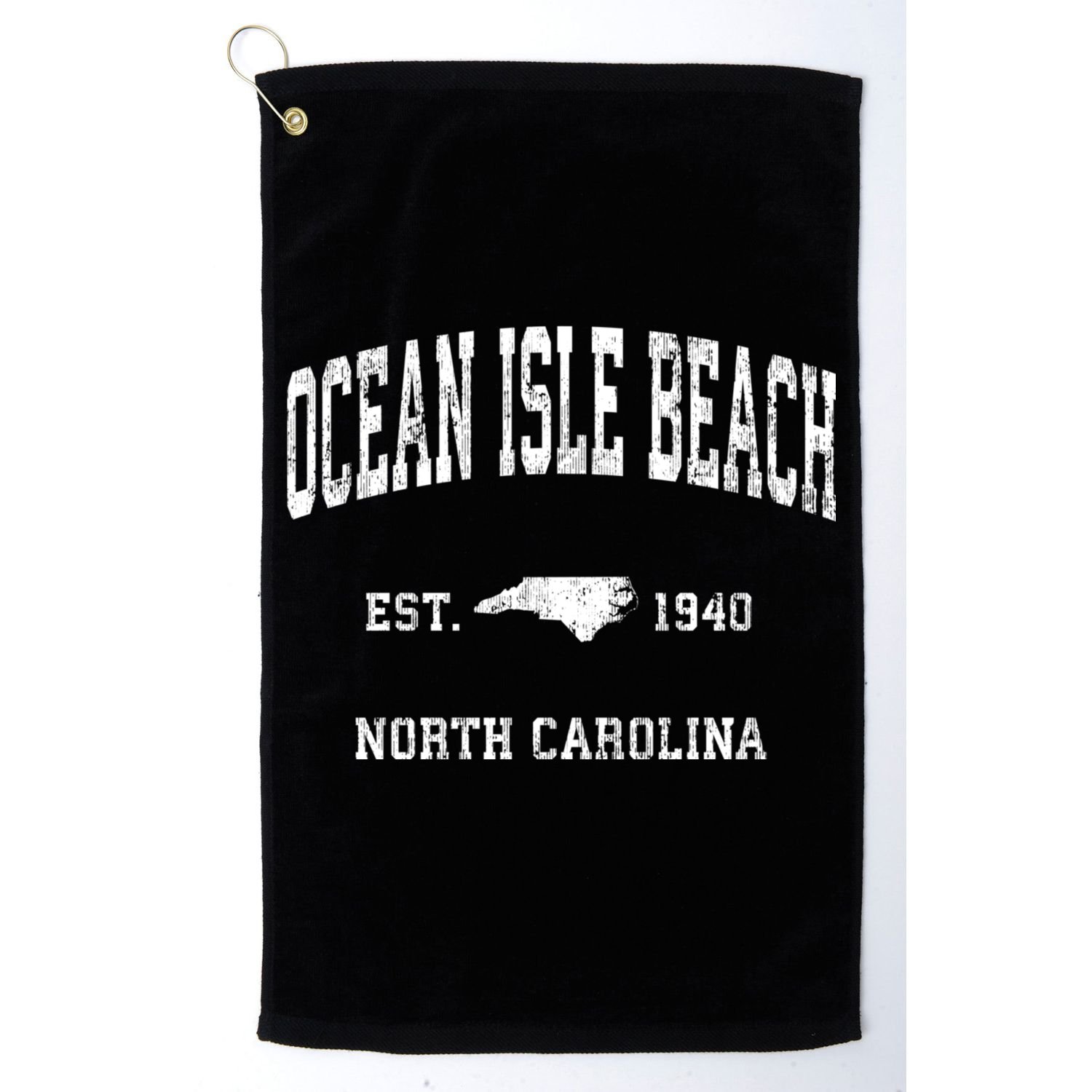 Ocean Isle Beach North Carolina Nc Vintage Athletic Sports Golf Towel