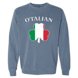 O Italian Clover St Patrick's Day Garment-Dyed Sweatshirt