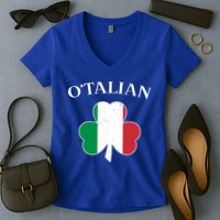 O Italian Clover St Patrick's Day Women's V-Neck T-Shirt
