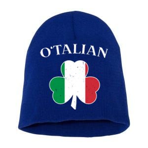 O Italian Clover St Patrick's Day Short Acrylic Beanie