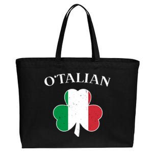 O Italian Clover St Patrick's Day Cotton Canvas Jumbo Tote