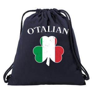 O Italian Clover St Patrick's Day Drawstring Bag