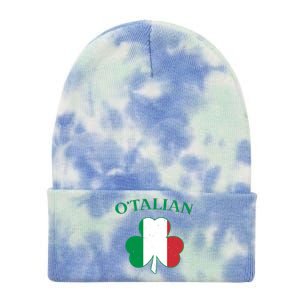 O Italian Clover St Patrick's Day Tie Dye 12in Knit Beanie