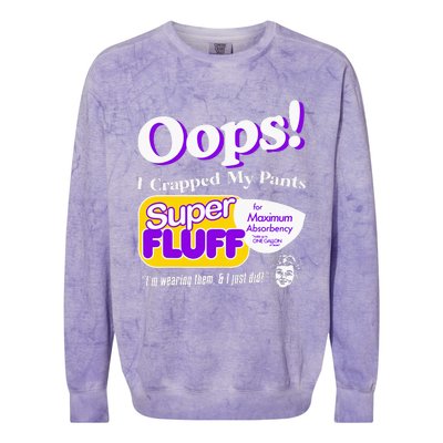 Oops I Crapped Funny My Pants Vintage Colorblast Crewneck Sweatshirt