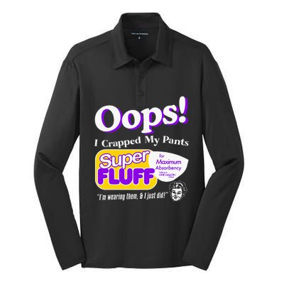 Oops I Crapped Funny My Pants Vintage Silk Touch Performance Long Sleeve Polo