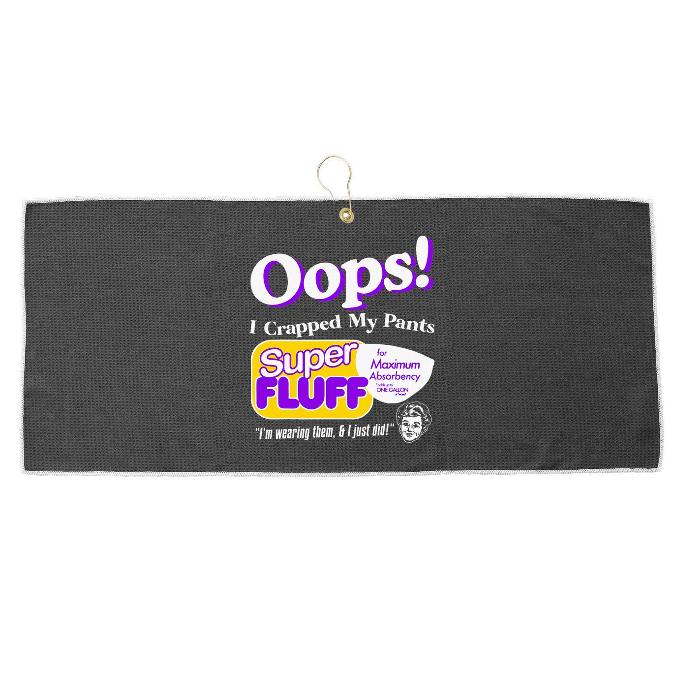 Oops I Crapped Funny My Pants Vintage Large Microfiber Waffle Golf Towel