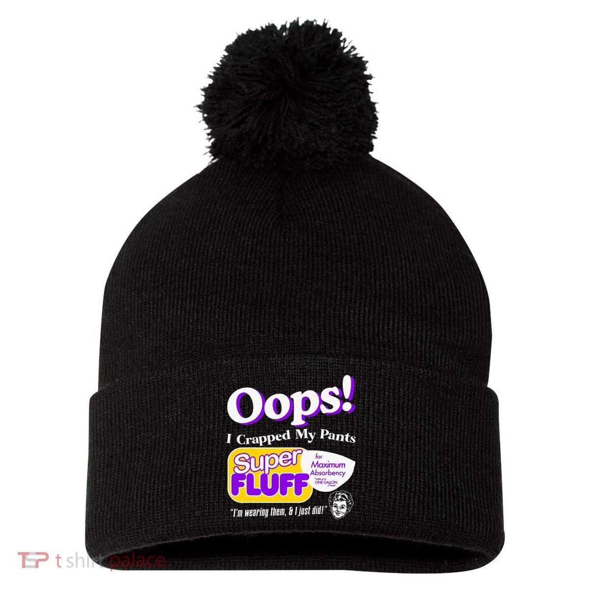 Oops I Crapped Funny My Pants Vintage Pom Pom 12in Knit Beanie
