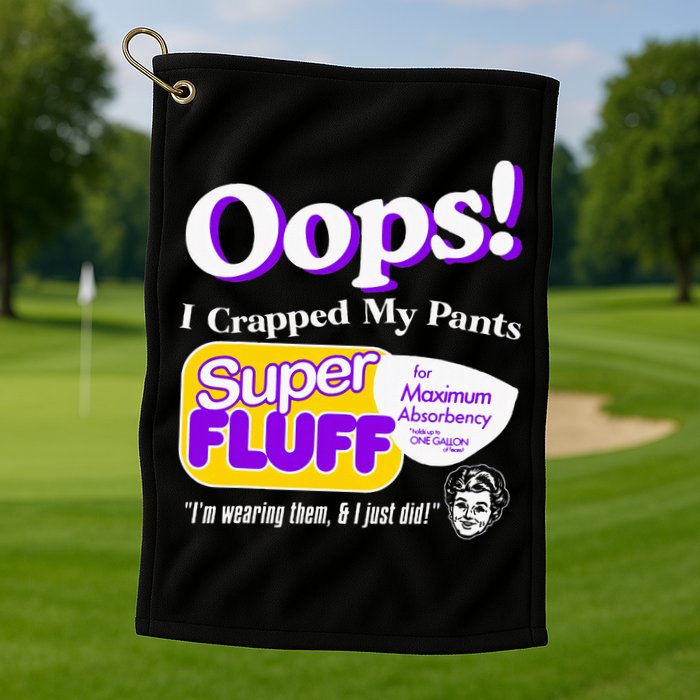 Oops I Crapped Funny My Pants Vintage Golf Towel